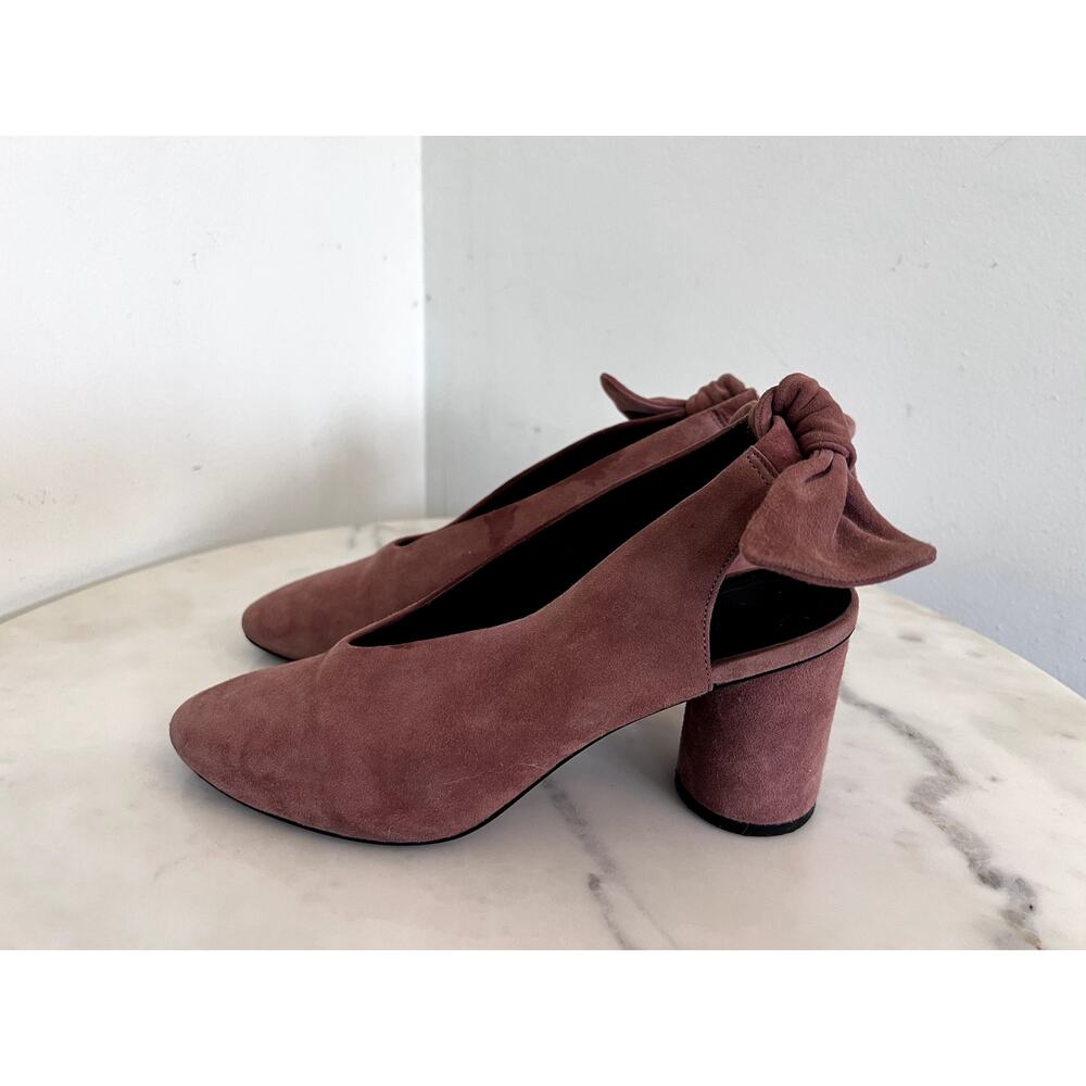 Wedding Season! Pre-loved COS Dusty Rose Suede Slingback Bow Pumps EU37/US6-6.5